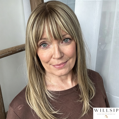 Human Hair Topper with Bangs | Hair Piece for Thinning Hair
