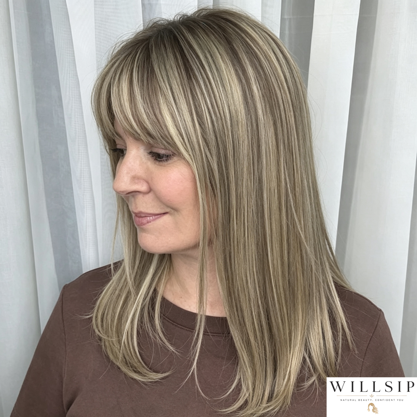 Human Hair Topper with Bangs | Hair Piece for Thinning Hair