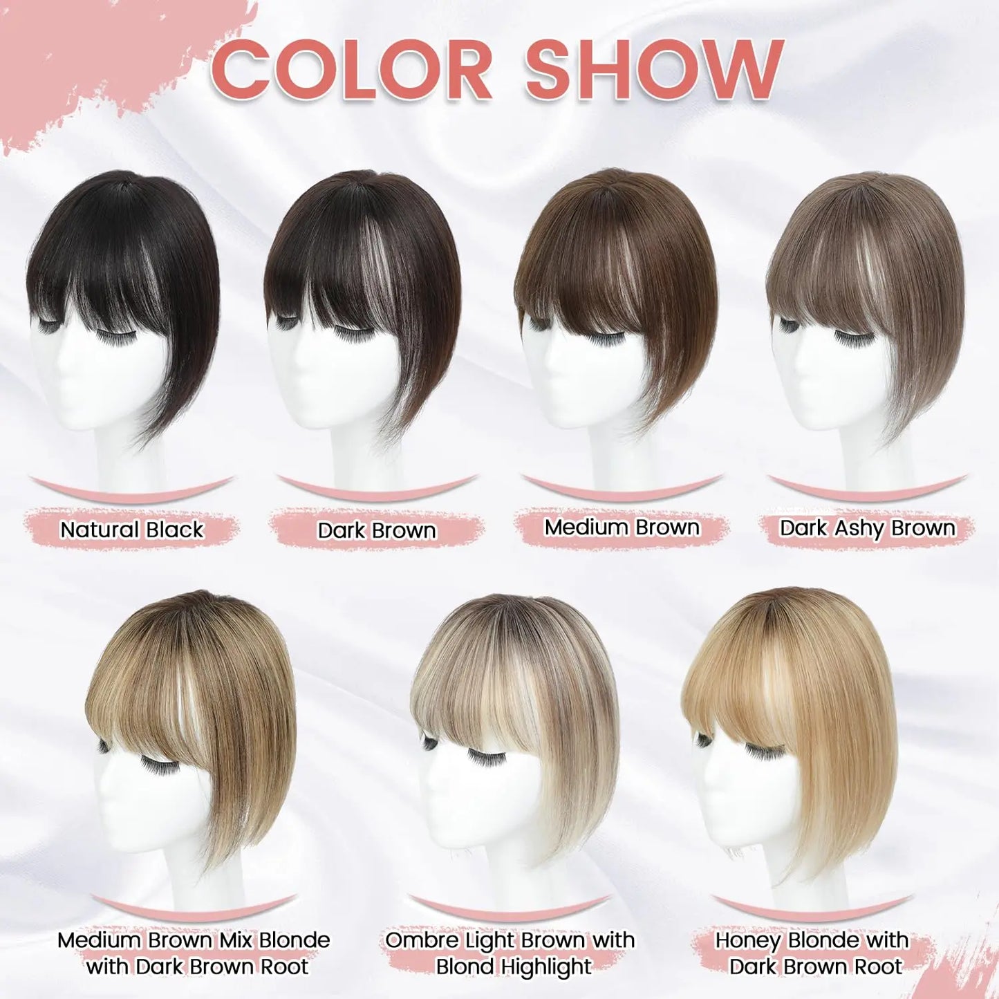 Human Hair Topper with Bangs | Hair Piece for Thinning Hair