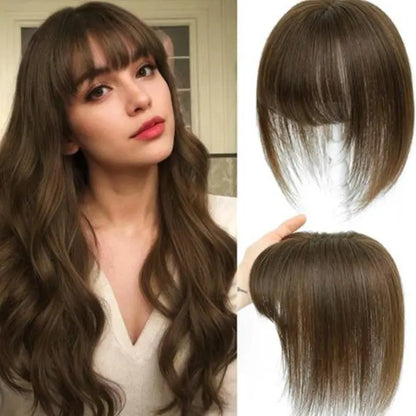 Human Hair Topper with Bangs | Hair Piece for Thinning Hair
