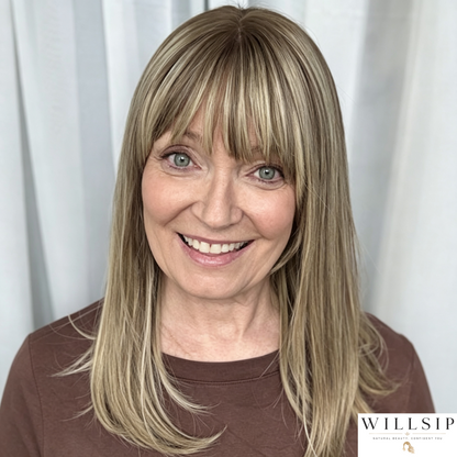 Human Hair Topper with Bangs | Hair Piece for Thinning Hair
